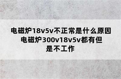 电磁炉18v5v不正常是什么原因 电磁炉300v18v5v都有但是不工作